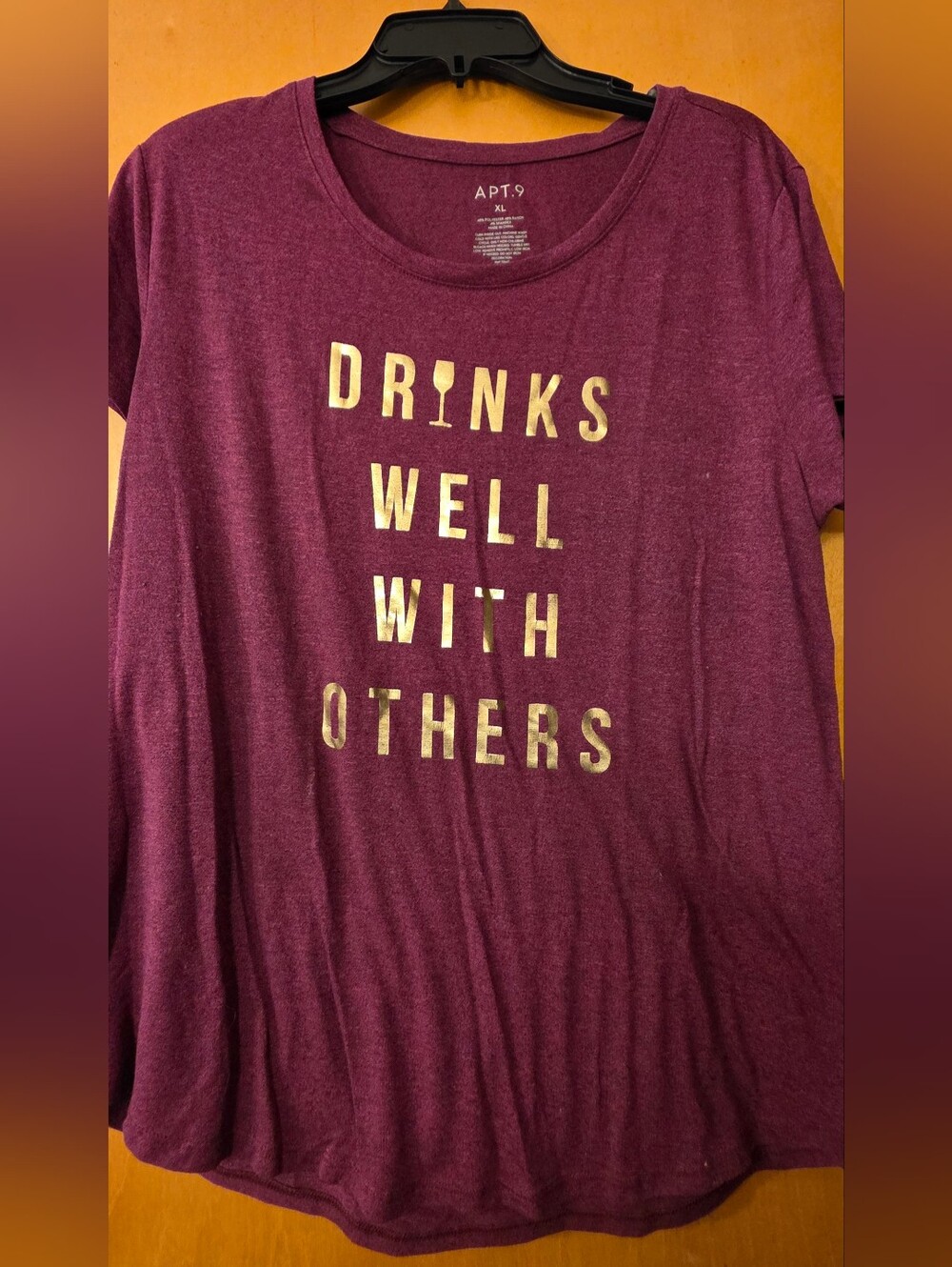 Apt. 9 Maroon Graphic Tee with White Print